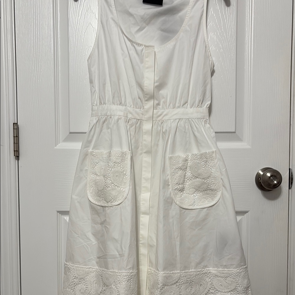 The Kooples White Sleeveless Dress with Lace Details